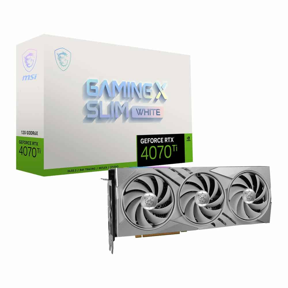 MSI NVIDIA GeForce RTX 4070 Ti 12GB GAMING X SLIM WHITE Ada Lovelace Graphics Card